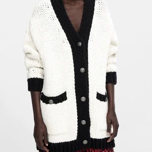 Zara Knit Cardigan in Black & White - sold out!!